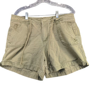 St. John's Bay Women's Chino Shorts Green Size 14 100% Cotton Pockets